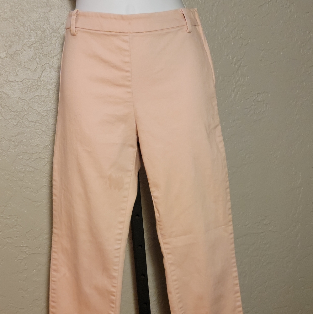 H&M light pink/peach cropped dress pants flat panel front size 4